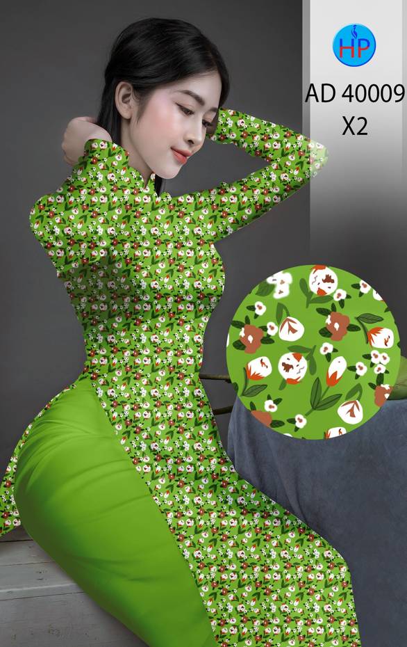 Vải Áo Dài Hoa Nhí Kiểu Mới AD 40009 52 Vải Áo Dài Hoa Nhí Kiểu Mới AD 40009
