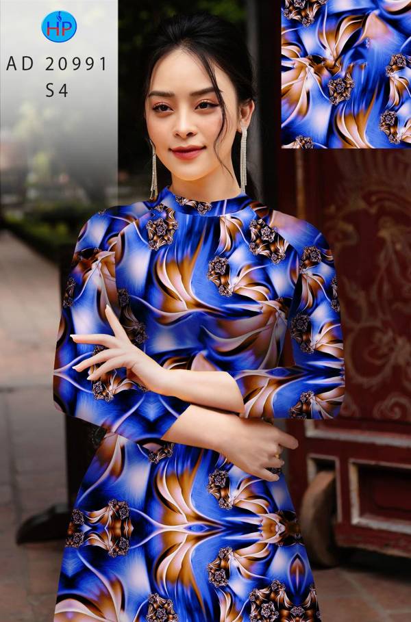 Vải Áo Dài Hoa In 3D Mới Ra AD 20991 50 Vải Áo Dài Hoa In 3D Mới Ra AD 20991