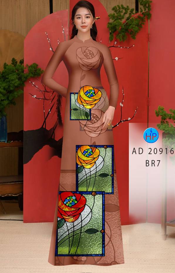 Vải Áo Dài Hoa Hồng Lập Thể Thiết Kế 2021 AD 20916 40 Vải Áo Dài Hoa Hồng Lập Thể Thiết Kế 2021 AD 20916