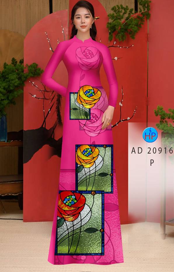 Vải Áo Dài Hoa Hồng Lập Thể Thiết Kế 2021 AD 20916 44 Vải Áo Dài Hoa Hồng Lập Thể Thiết Kế 2021 AD 20916