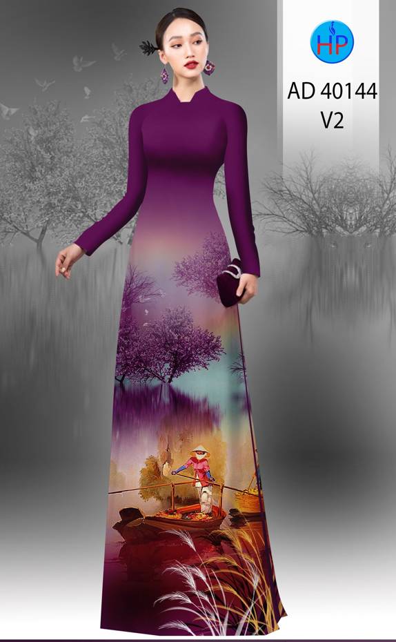 Vải Áo Dài Phong Cảnh Kiểu Mới AD 40144 40 Vải Áo Dài Phong Cảnh Kiểu Mới AD 40144