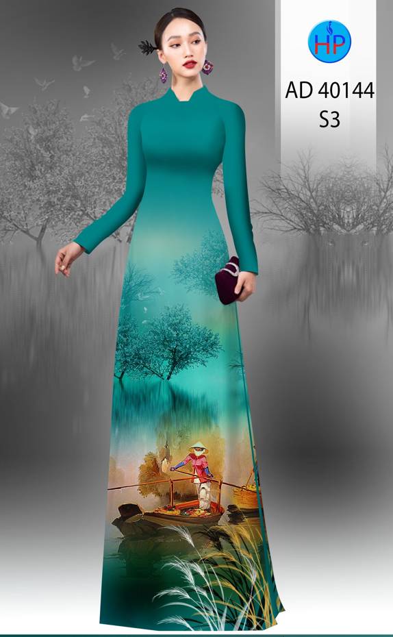 Vải Áo Dài Phong Cảnh Kiểu Mới AD 40144 41 Vải Áo Dài Phong Cảnh Kiểu Mới AD 40144
