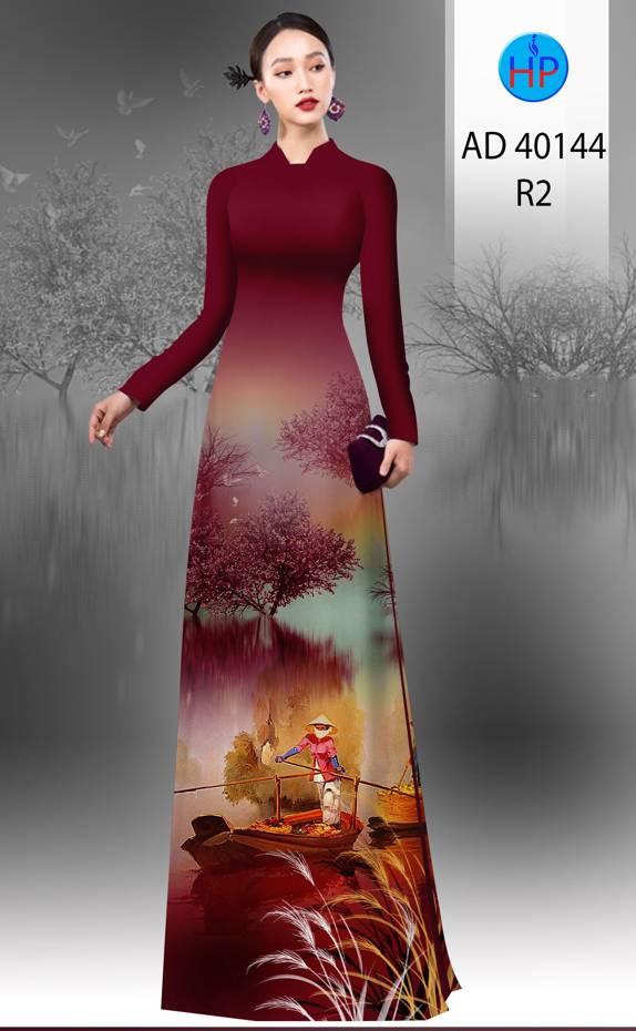 Vải Áo Dài Phong Cảnh Kiểu Mới AD 40144 43 Vải Áo Dài Phong Cảnh Kiểu Mới AD 40144