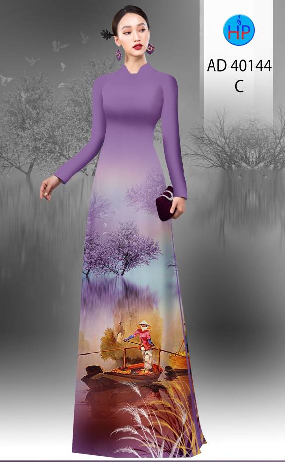 Vải Áo Dài Phong Cảnh Kiểu Mới AD 40144 46 Vải Áo Dài Phong Cảnh Kiểu Mới AD 40144