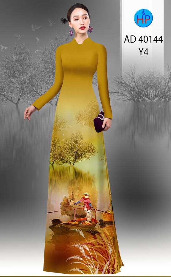 Vải Áo Dài Phong Cảnh Kiểu Mới AD 40144 44 Vải Áo Dài Phong Cảnh Kiểu Mới AD 40144
