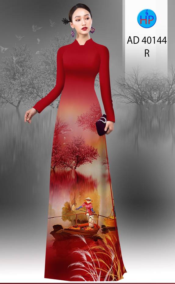 Vải Áo Dài Phong Cảnh Kiểu Mới AD 40144 45 Vải Áo Dài Phong Cảnh Kiểu Mới AD 40144