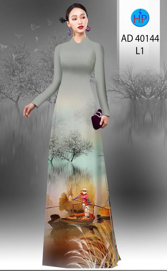Vải Áo Dài Phong Cảnh Kiểu Mới AD 40144 49 Vải Áo Dài Phong Cảnh Kiểu Mới AD 40144