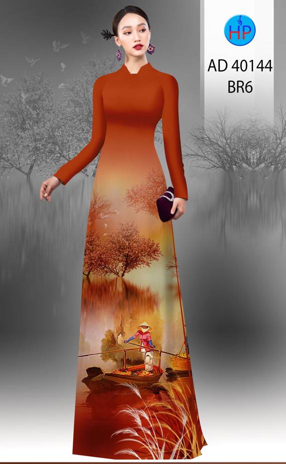 Vải Áo Dài Phong Cảnh Kiểu Mới AD 40144 50 Vải Áo Dài Phong Cảnh Kiểu Mới AD 40144