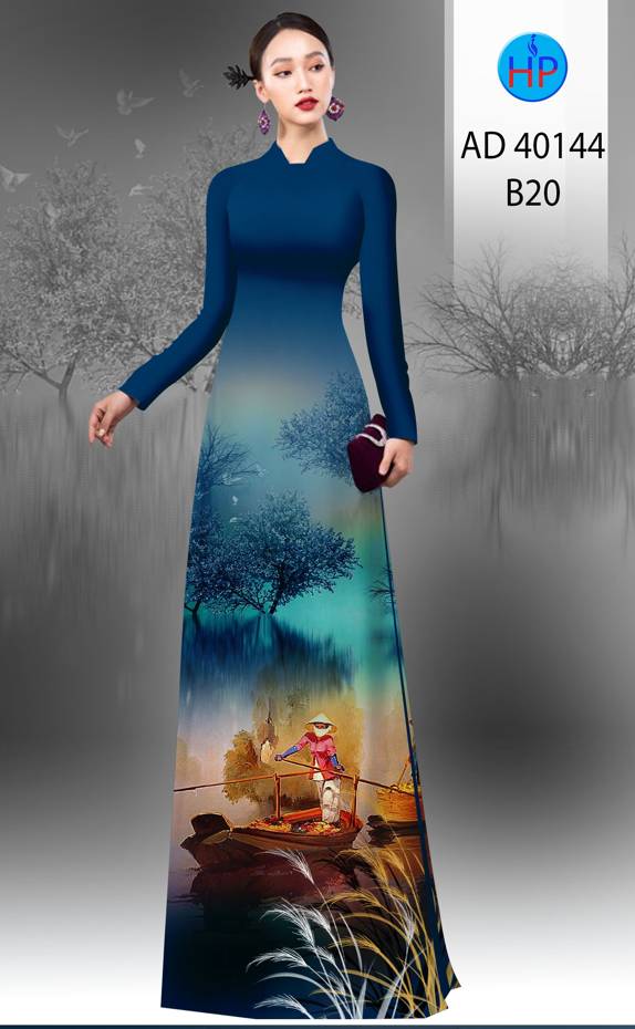 Vải Áo Dài Phong Cảnh Kiểu Mới AD 40144 47 Vải Áo Dài Phong Cảnh Kiểu Mới AD 40144