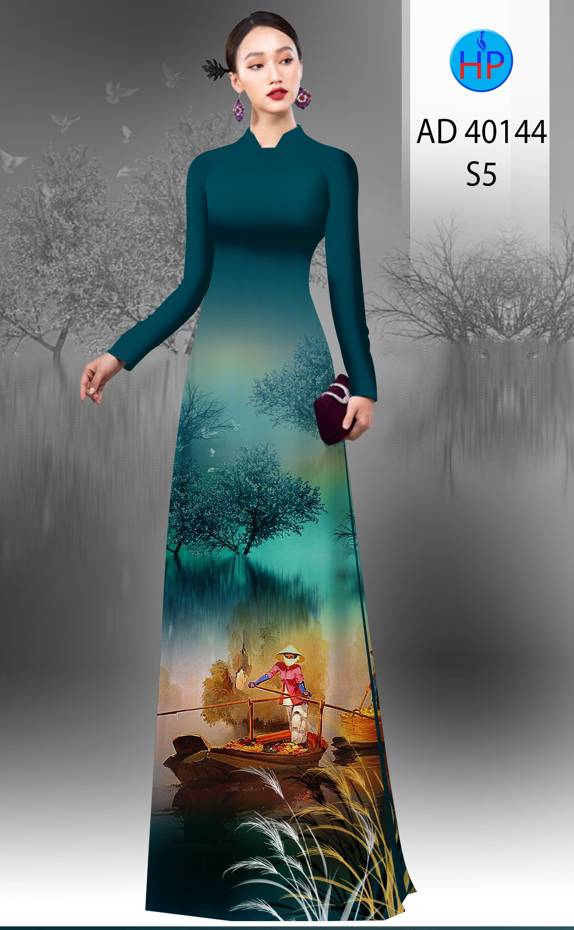 Vải Áo Dài Phong Cảnh Kiểu Mới AD 40144 52 Vải Áo Dài Phong Cảnh Kiểu Mới AD 40144