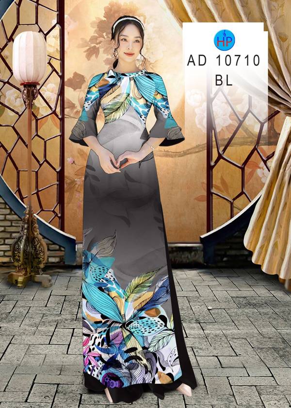 Vải Áo Dài Hoa In 3D Mới Ra AD 10710 38 Vải Áo Dài Hoa In 3D Mới Ra AD 10710