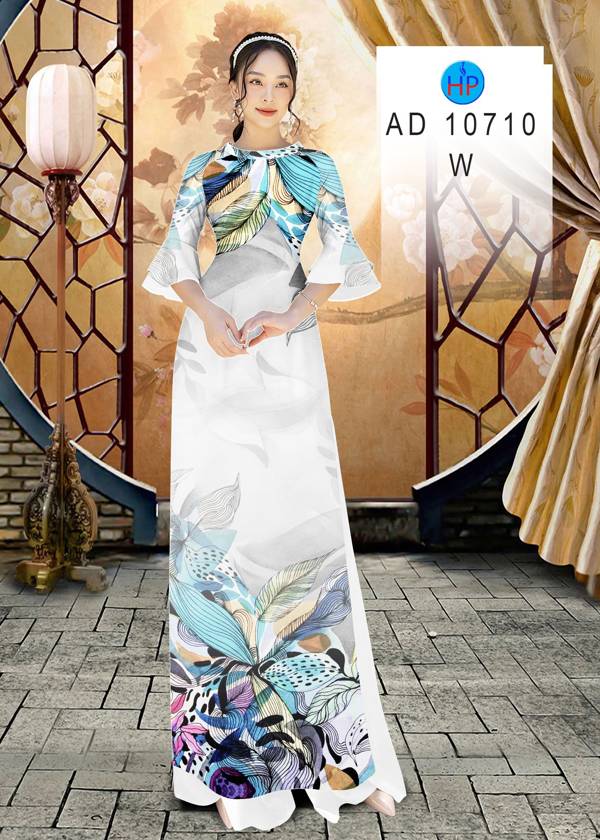 Vải Áo Dài Hoa In 3D Mới Ra AD 10710 41 Vải Áo Dài Hoa In 3D Mới Ra AD 10710