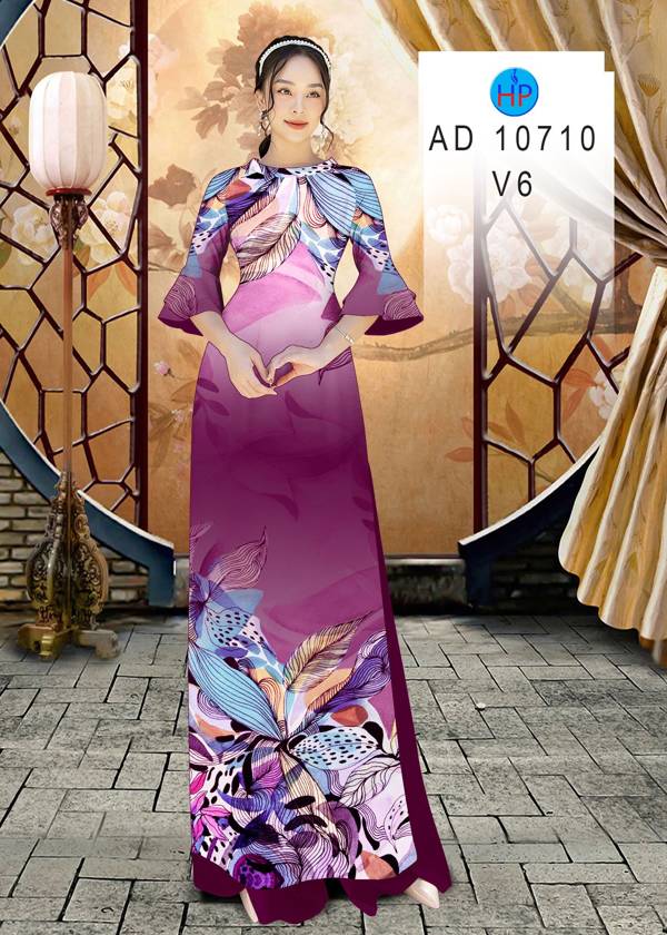 Vải Áo Dài Hoa In 3D Mới Ra AD 10710 44 Vải Áo Dài Hoa In 3D Mới Ra AD 10710