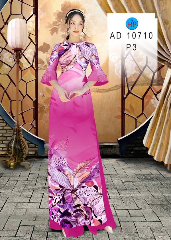 Vải Áo Dài Hoa In 3D Mới Ra AD 10710 52 Vải Áo Dài Hoa In 3D Mới Ra AD 10710