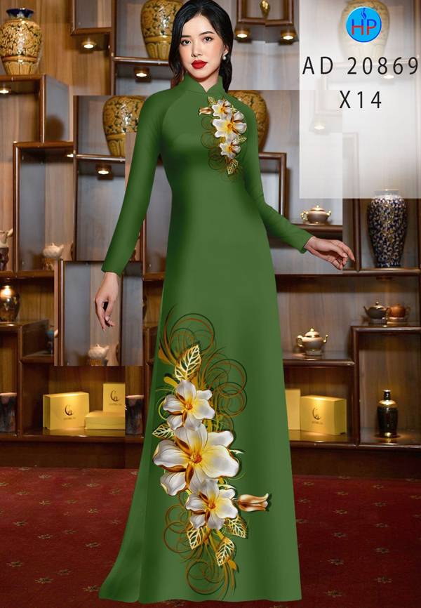 Vải Áo Dài Hoa In 3D Kiểu Mới AD 20869 41 Vải Áo Dài Hoa In 3D Kiểu Mới AD 20869