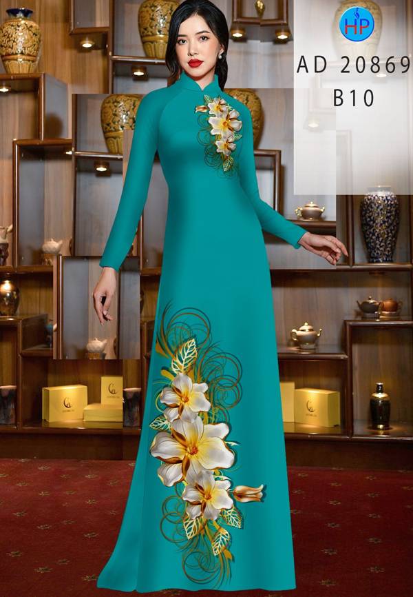 Vải Áo Dài Hoa In 3D Kiểu Mới AD 20869 39 Vải Áo Dài Hoa In 3D Kiểu Mới AD 20869