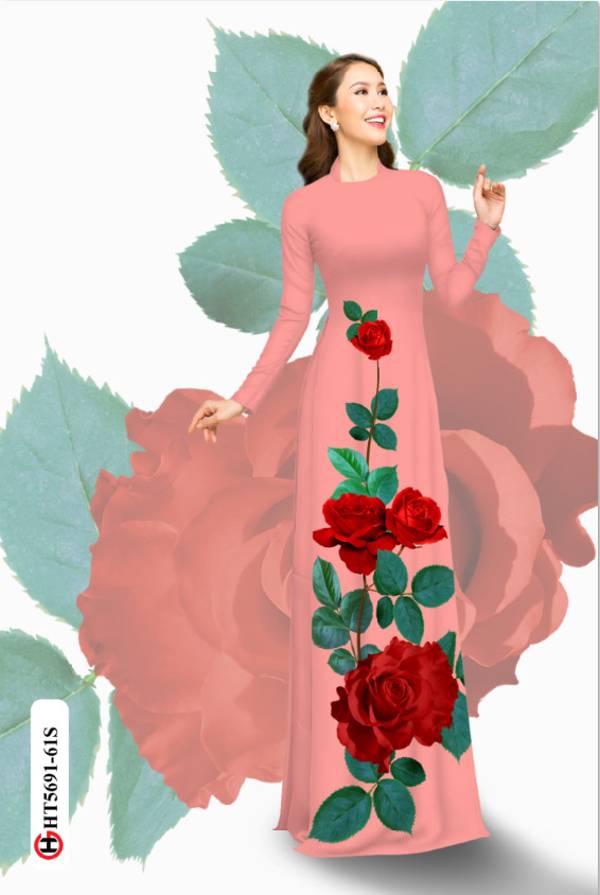 Vải Áo Dài Hoa Hồng Mới Ra AD HT5691 32 Vải Áo Dài Hoa Hồng Mới Ra AD HT5691