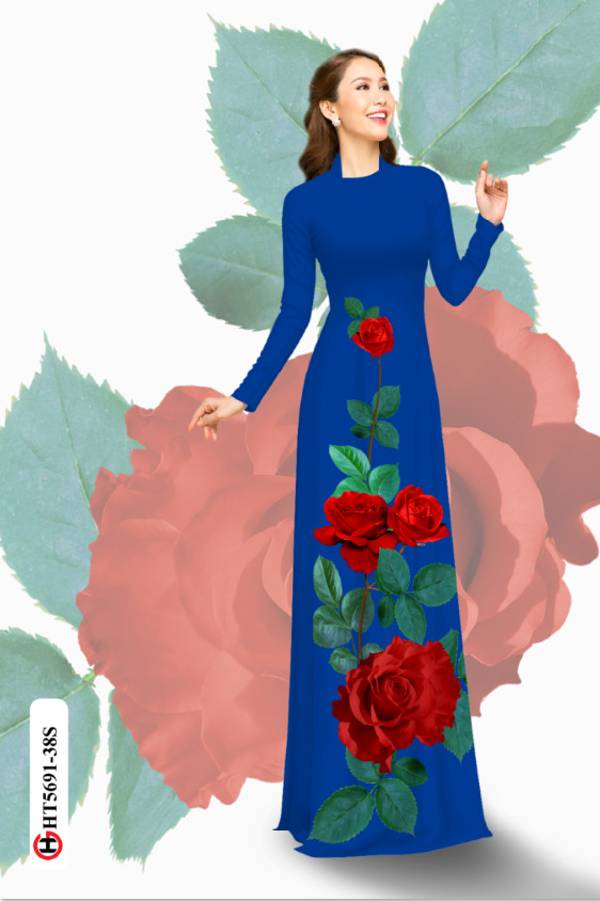 Vải Áo Dài Hoa Hồng Mới Ra AD HT5691 33 Vải Áo Dài Hoa Hồng Mới Ra AD HT5691