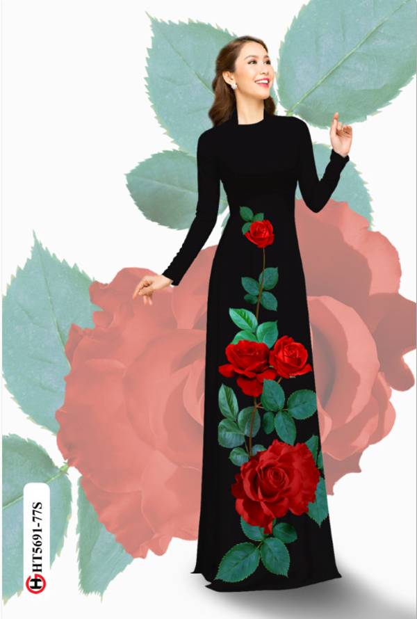 Vải Áo Dài Hoa Hồng Mới Ra AD HT5691 31 Vải Áo Dài Hoa Hồng Mới Ra AD HT5691