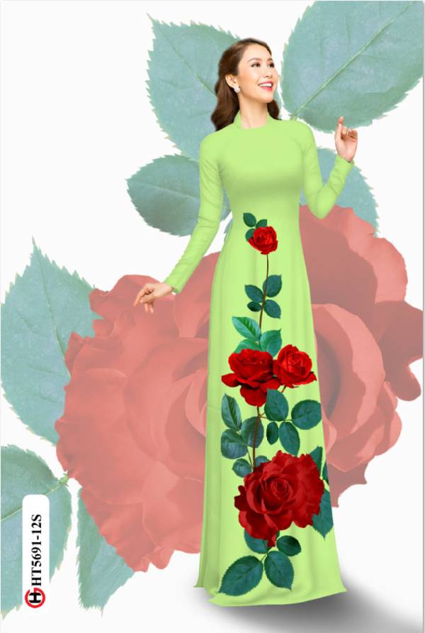 Vải Áo Dài Hoa Hồng Mới Ra AD HT5691 34 Vải Áo Dài Hoa Hồng Mới Ra AD HT5691