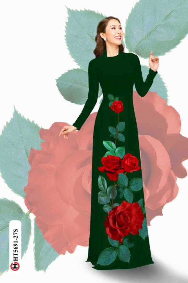 Vải Áo Dài Hoa Hồng Mới Ra AD HT5691 37 Vải Áo Dài Hoa Hồng Mới Ra AD HT5691