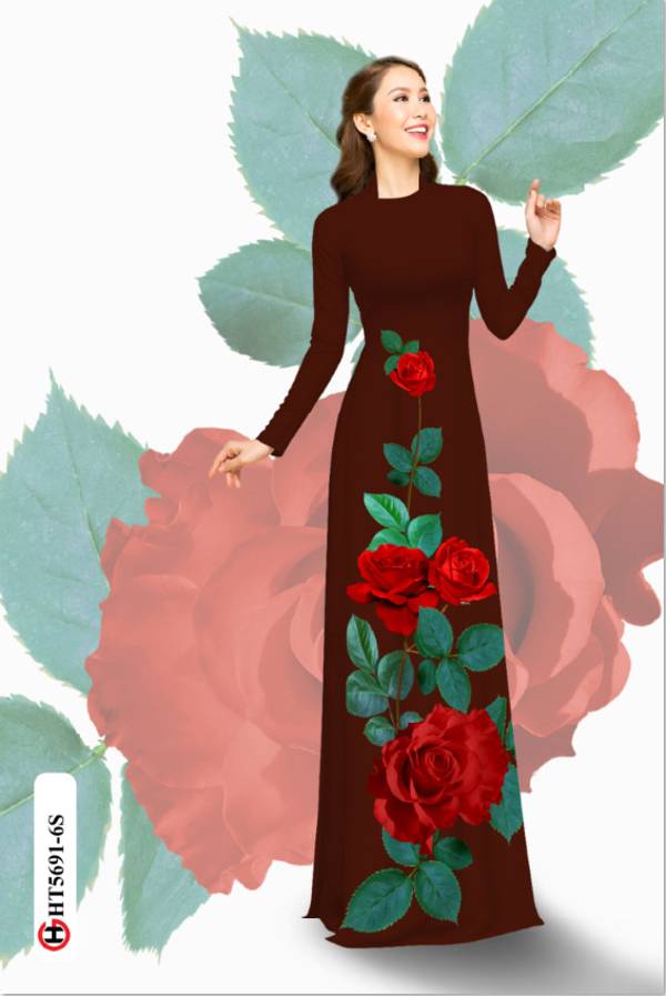 Vải Áo Dài Hoa Hồng Mới Ra AD HT5691 38 Vải Áo Dài Hoa Hồng Mới Ra AD HT5691