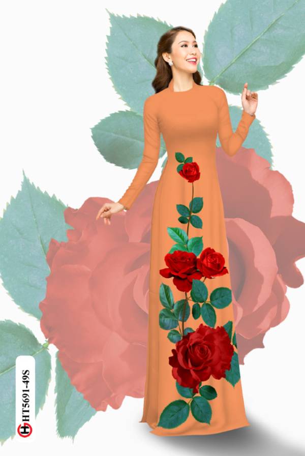 Vải Áo Dài Hoa Hồng Mới Ra AD HT5691 42 Vải Áo Dài Hoa Hồng Mới Ra AD HT5691