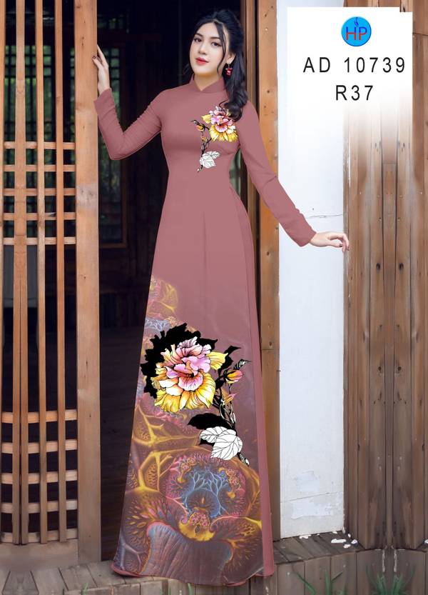 Vải Áo Dài Hoa In 3D Kiểu Mới AD 10739 43 Vải Áo Dài Hoa In 3D Kiểu Mới AD 10739