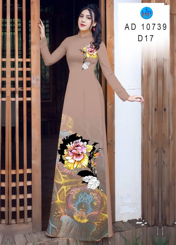 Vải Áo Dài Hoa In 3D Kiểu Mới AD 10739 42 Vải Áo Dài Hoa In 3D Kiểu Mới AD 10739