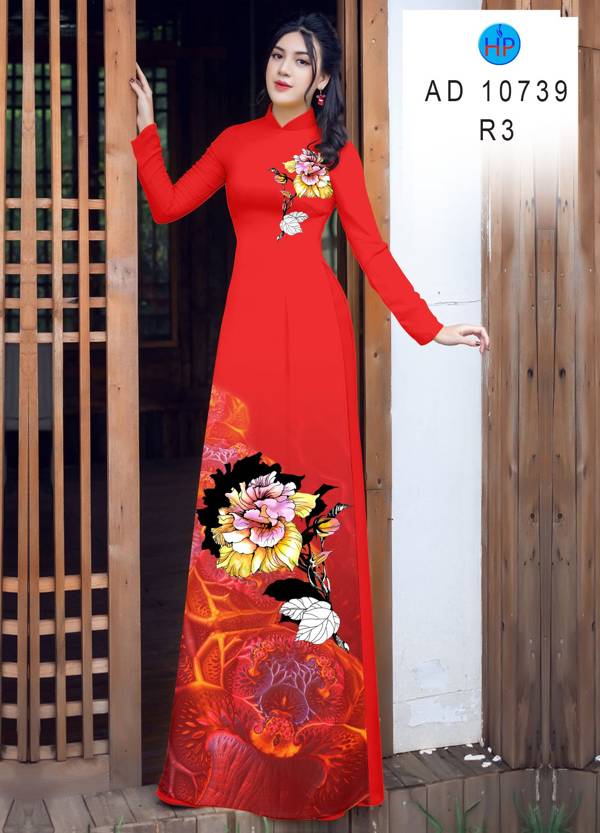 Vải Áo Dài Hoa In 3D Kiểu Mới AD 10739 49 Vải Áo Dài Hoa In 3D Kiểu Mới AD 10739