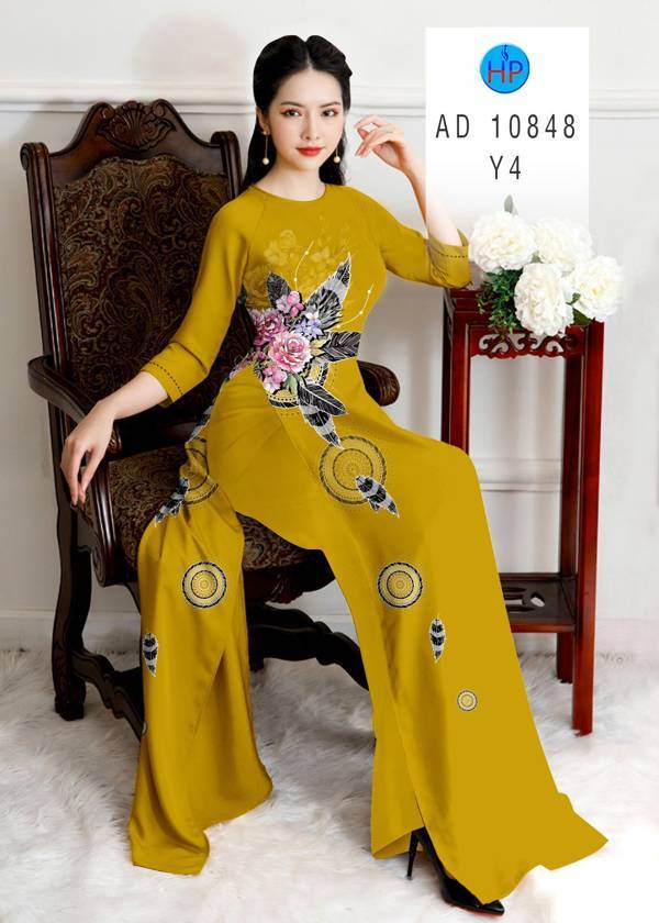 Vải Áo Dài Hoa Hồng Thiết Kế 2021 AD 10848