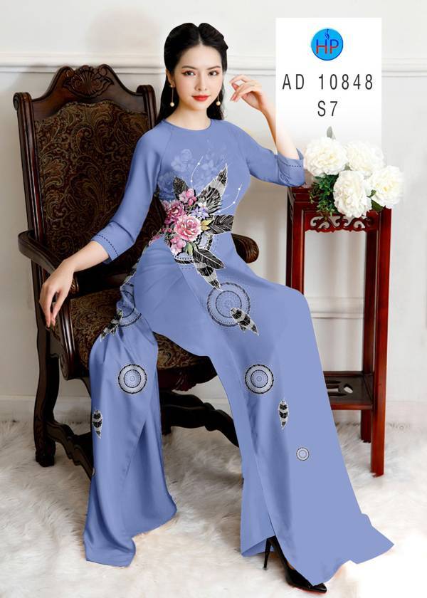 Vải Áo Dài Hoa Hồng Thiết Kế 2021 AD 10848