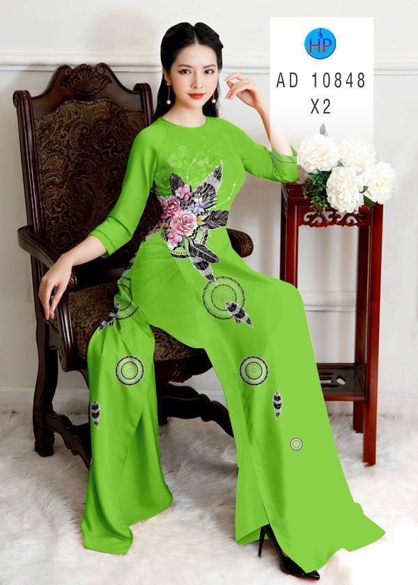 Vải Áo Dài Hoa Hồng Thiết Kế 2021 AD 10848