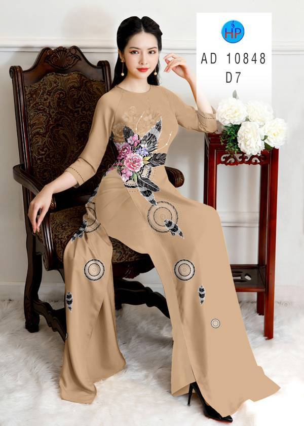Vải Áo Dài Hoa Hồng Thiết Kế 2021 AD 10848
