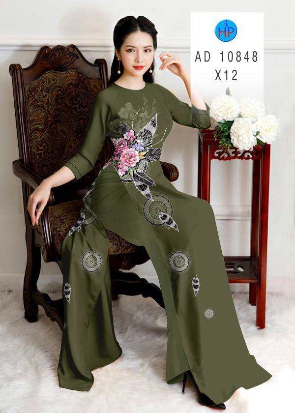 Vải Áo Dài Hoa Hồng Thiết Kế 2021 AD 10848
