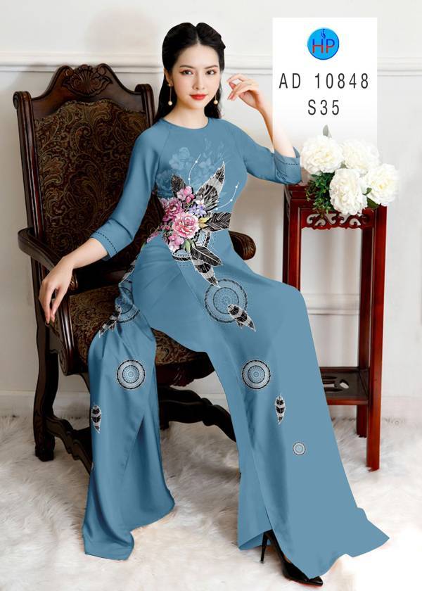 Vải Áo Dài Hoa Hồng Thiết Kế 2021 AD 10848