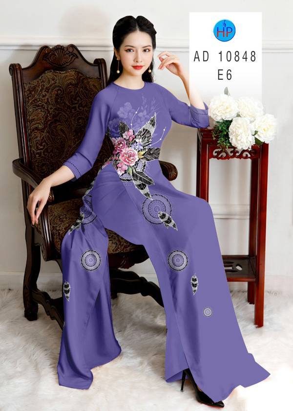Vải Áo Dài Hoa Hồng Thiết Kế 2021 AD 10848