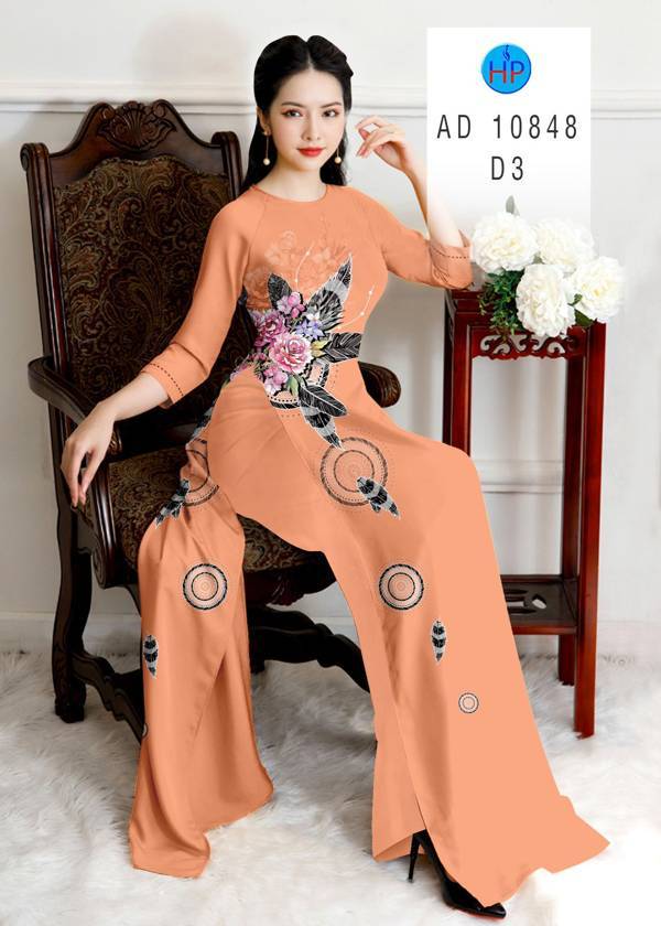 Vải Áo Dài Hoa Hồng Thiết Kế 2021 AD 10848
