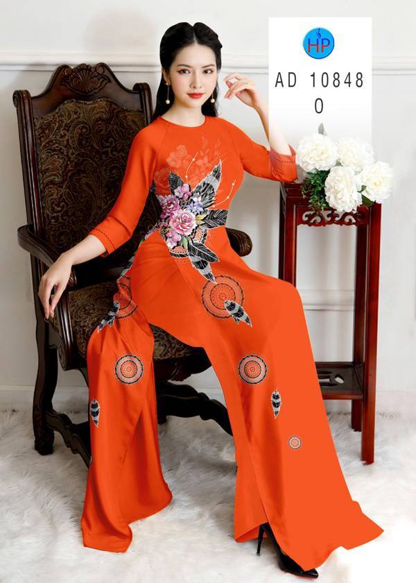 Vải Áo Dài Hoa Hồng Thiết Kế 2021 AD 10848