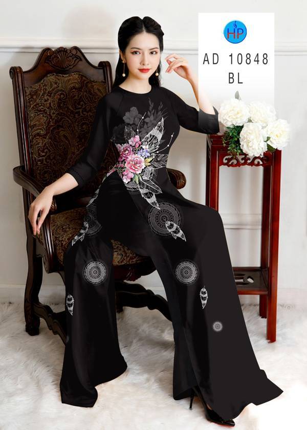 Vải Áo Dài Hoa Hồng Thiết Kế 2021 AD 10848