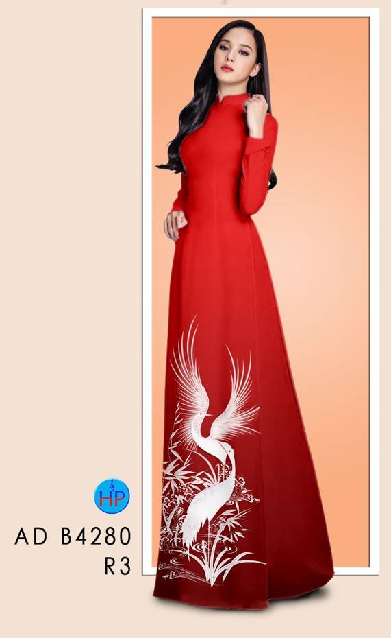 Vải Áo Dài Chim Hạc Độc Đáo AD B4280