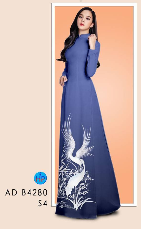 Vải Áo Dài Chim Hạc Độc Đáo AD B4280