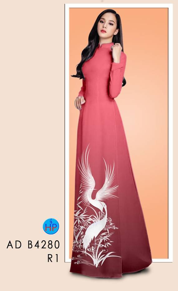Vải Áo Dài Chim Hạc Độc Đáo AD B4280
