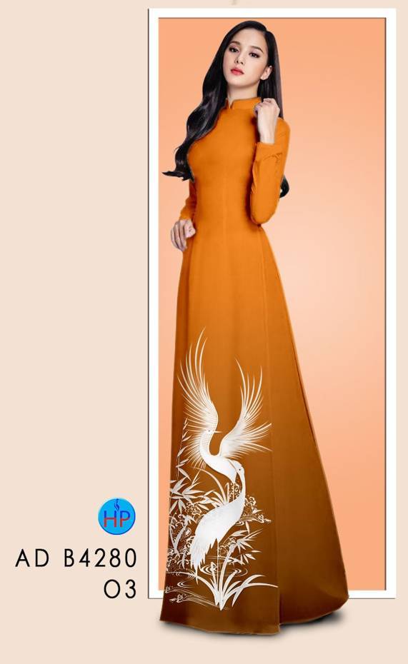 Vải Áo Dài Chim Hạc Độc Đáo AD B4280