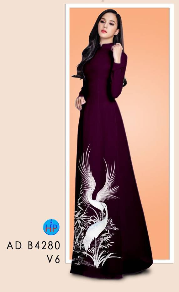 Vải Áo Dài Chim Hạc Độc Đáo AD B4280