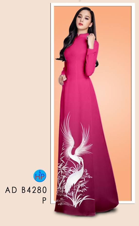 Vải Áo Dài Chim Hạc Độc Đáo AD B4280