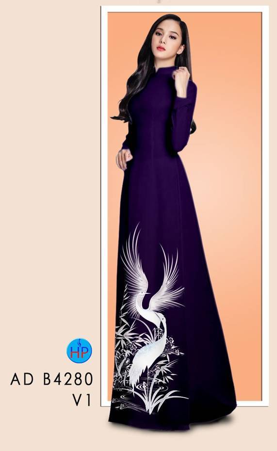 Vải Áo Dài Chim Hạc Độc Đáo AD B4280