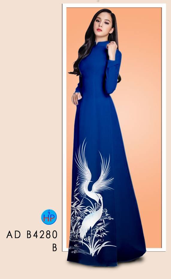 Vải Áo Dài Chim Hạc Độc Đáo AD B4280