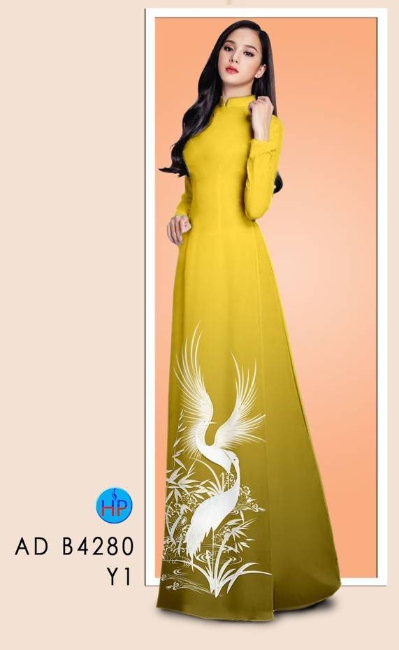 Vải Áo Dài Chim Hạc Độc Đáo AD B4280