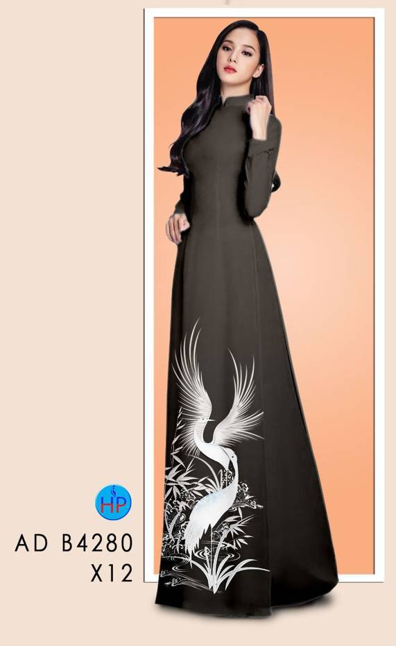 Vải Áo Dài Chim Hạc Độc Đáo AD B4280